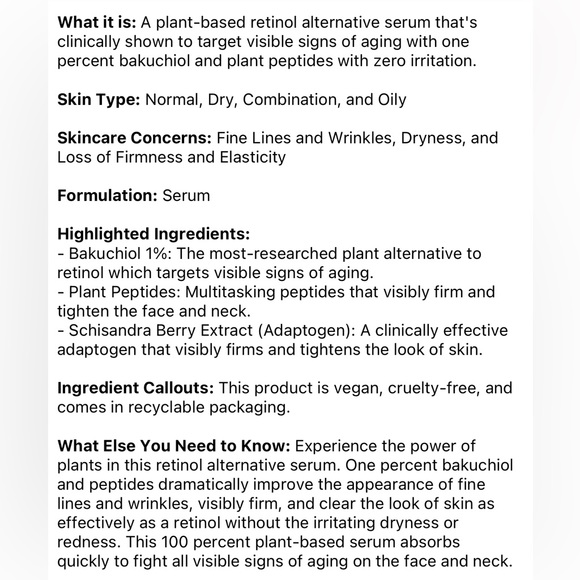 Pick8/$50 Herbivore MoonFruit 1% Bakuchiol+Peptides Retinol Alt. Serum🆕delsamp - Picture 7 of 9